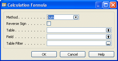 Calculation Forumla window
